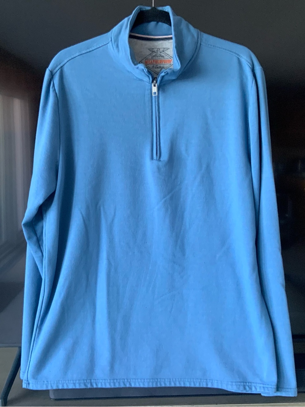 Light Blue Half-Zip Men’s Sweater Size Large